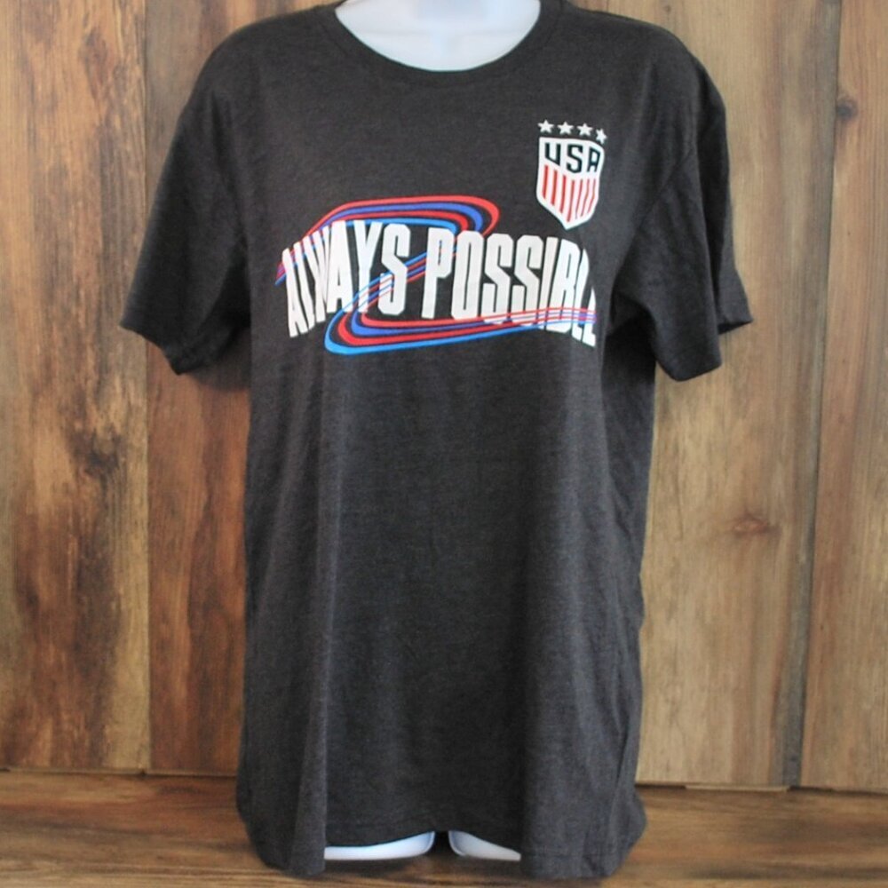 USA 'Always Possible' Tee Soccer America Black NWT M